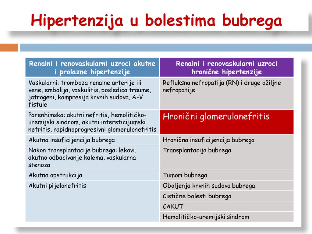 hipertenzija u bolesti bubrega)